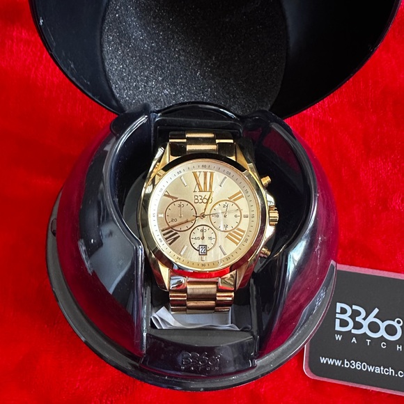B360 Watch - Full Gold Chronograph with Roman Numerals (Complete Set) - Picture 2 of 5